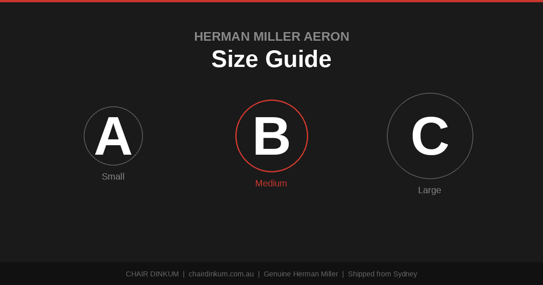 Herman Miller Aeron Size Guide: Size A, B, and C comparison - Chair Dinkum Australia