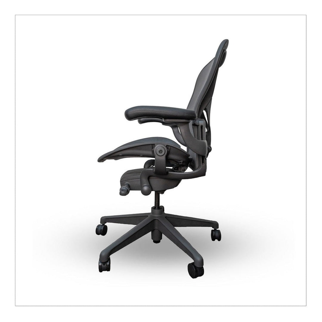 Herman Miller Aeron Graphite Remastered ergonomic chair at desk - Chair Dinkum Australia
