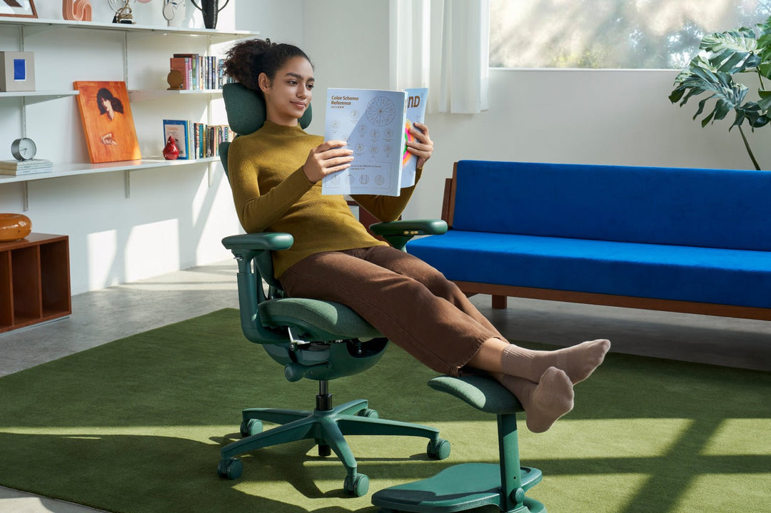 LiberNovo Omni Pro ergonomic chair in use showing the OmniStretch recline feature - Chair Dinkum Australia