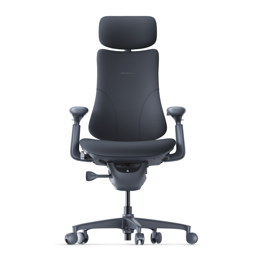 LiberNovo Omni SE dynamic ergonomic chair in Obsidian Black with footrest - Chair Dinkum Australia