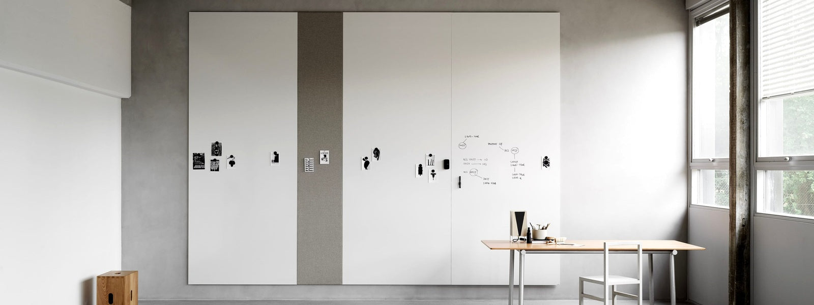 Whiteboards collection — Lintex Air Spaces frameless porcelain whiteboard panels at Chair Dinkum Australia