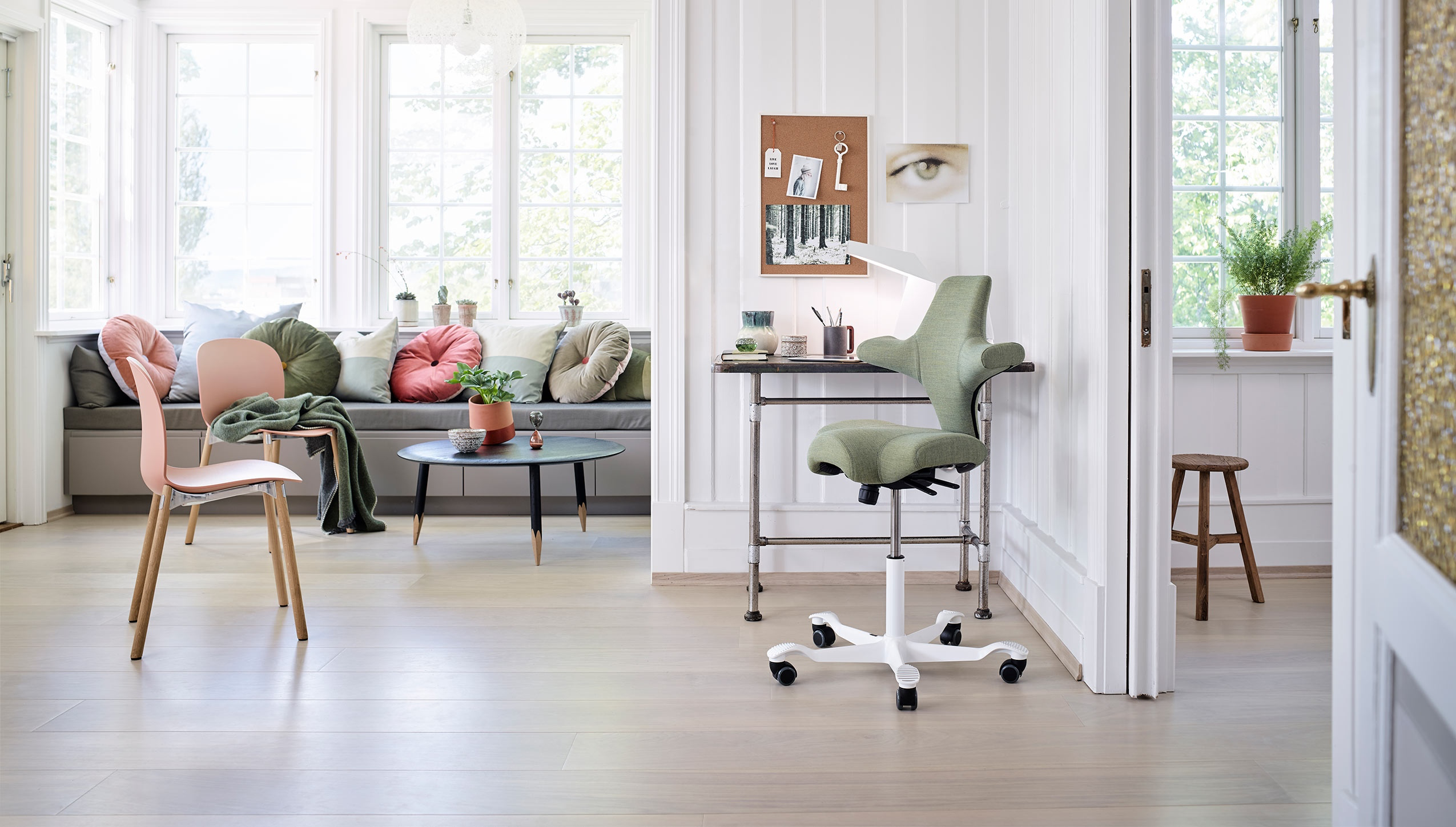 HAG Capisco ergonomic saddle chairs in a modern Australian workspace, premium office seating from Chair Dinkum