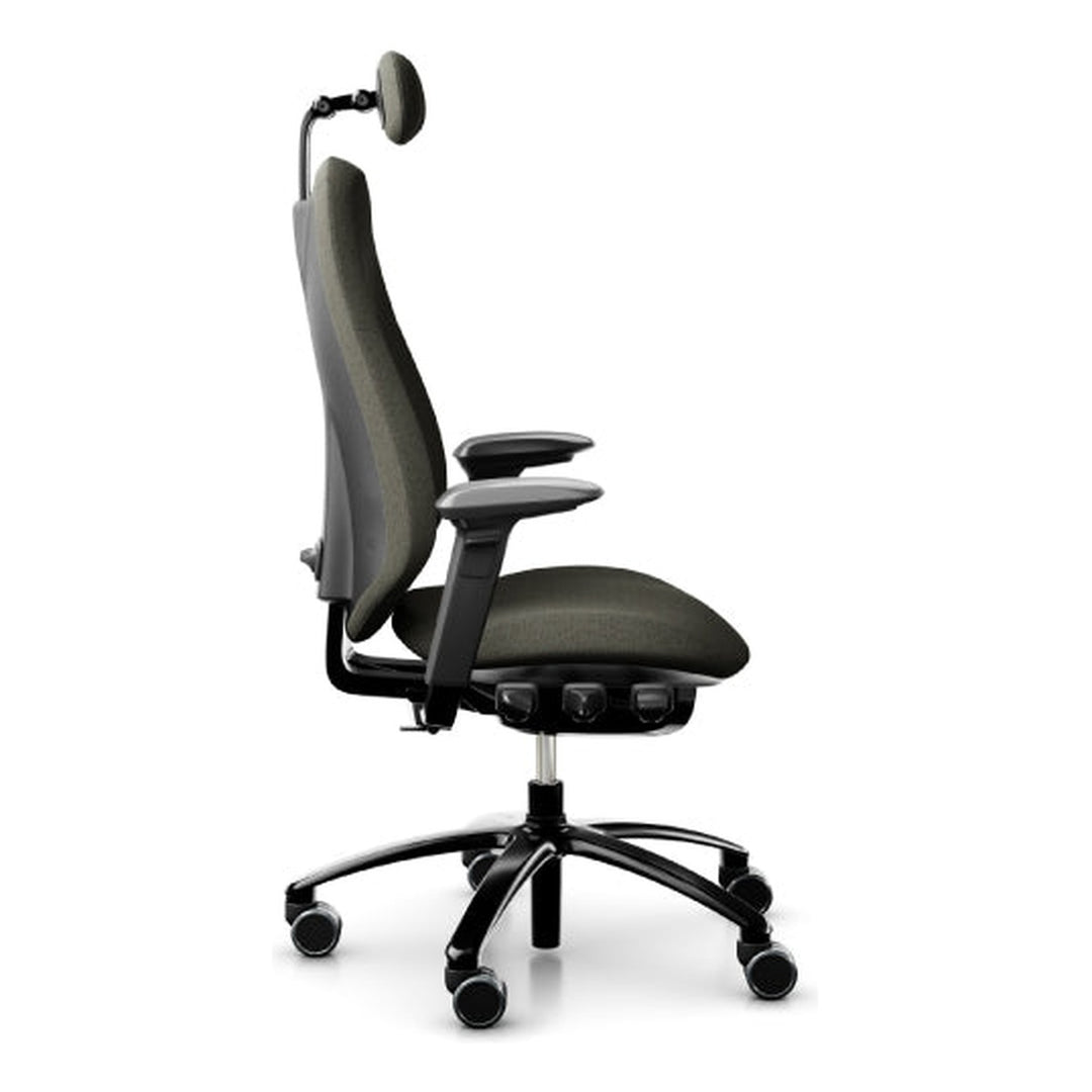 Adjustable Mid Back Task Chair RH Mereo 300 sit-stand desk side view - Chair Dinkum Australia
