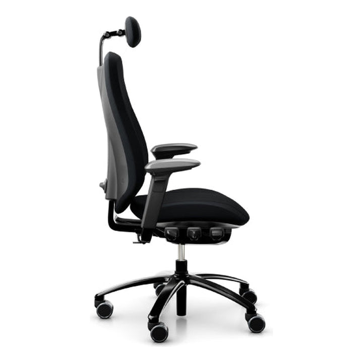 Adjustable Mid Back Task Chair RH Mereo 300 sit-stand desk workspace setup - Chair Dinkum Australia