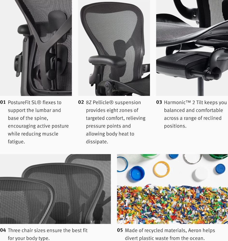Herman Miller Aeron chair features and design elements - Chair Dinkum Australia