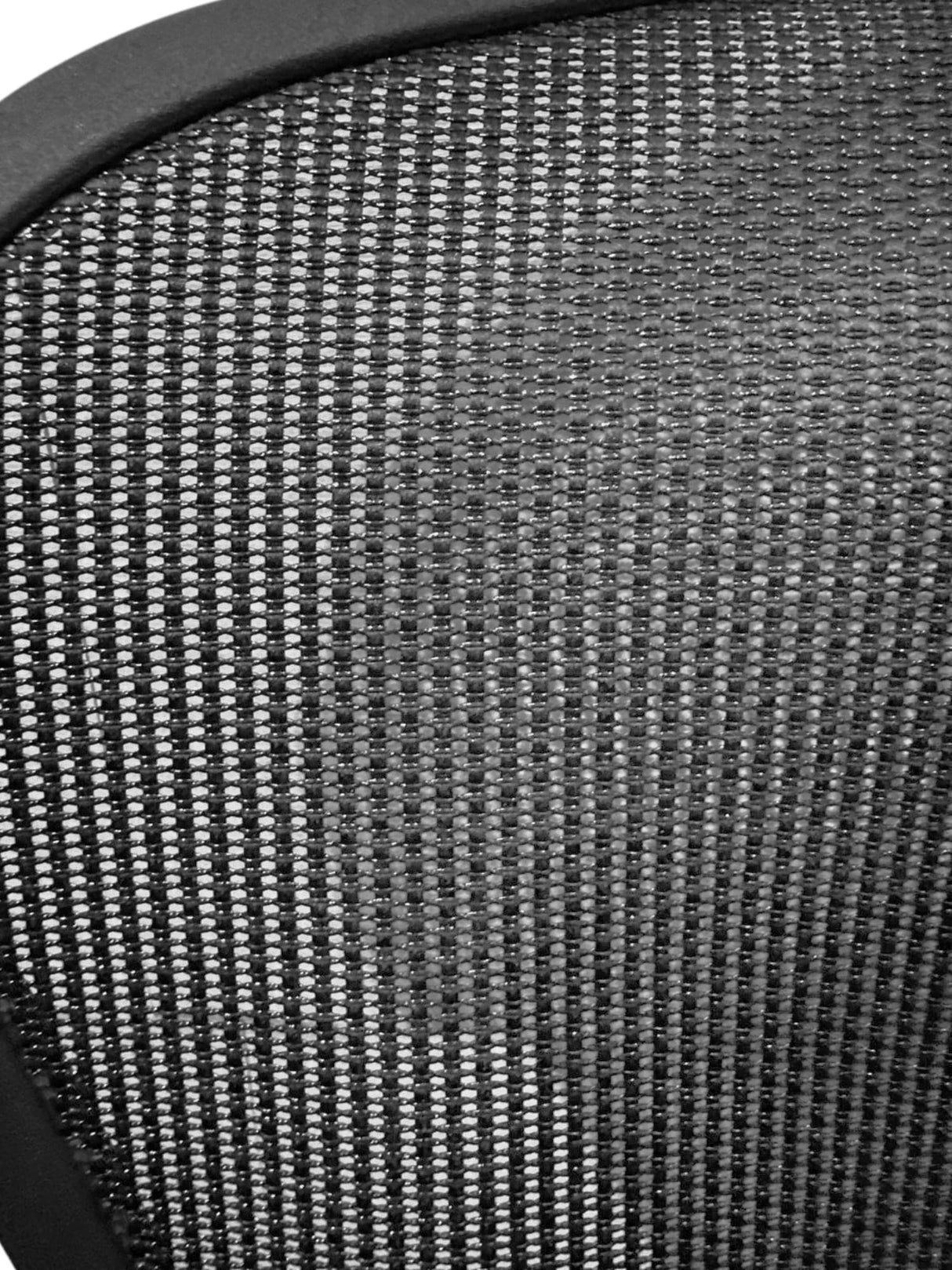 Close-up of Herman Miller Aeron Remastered 8Z Pellicle mesh back showing zoned tension bands and open weave for airflow - Chair Dinkum Australia