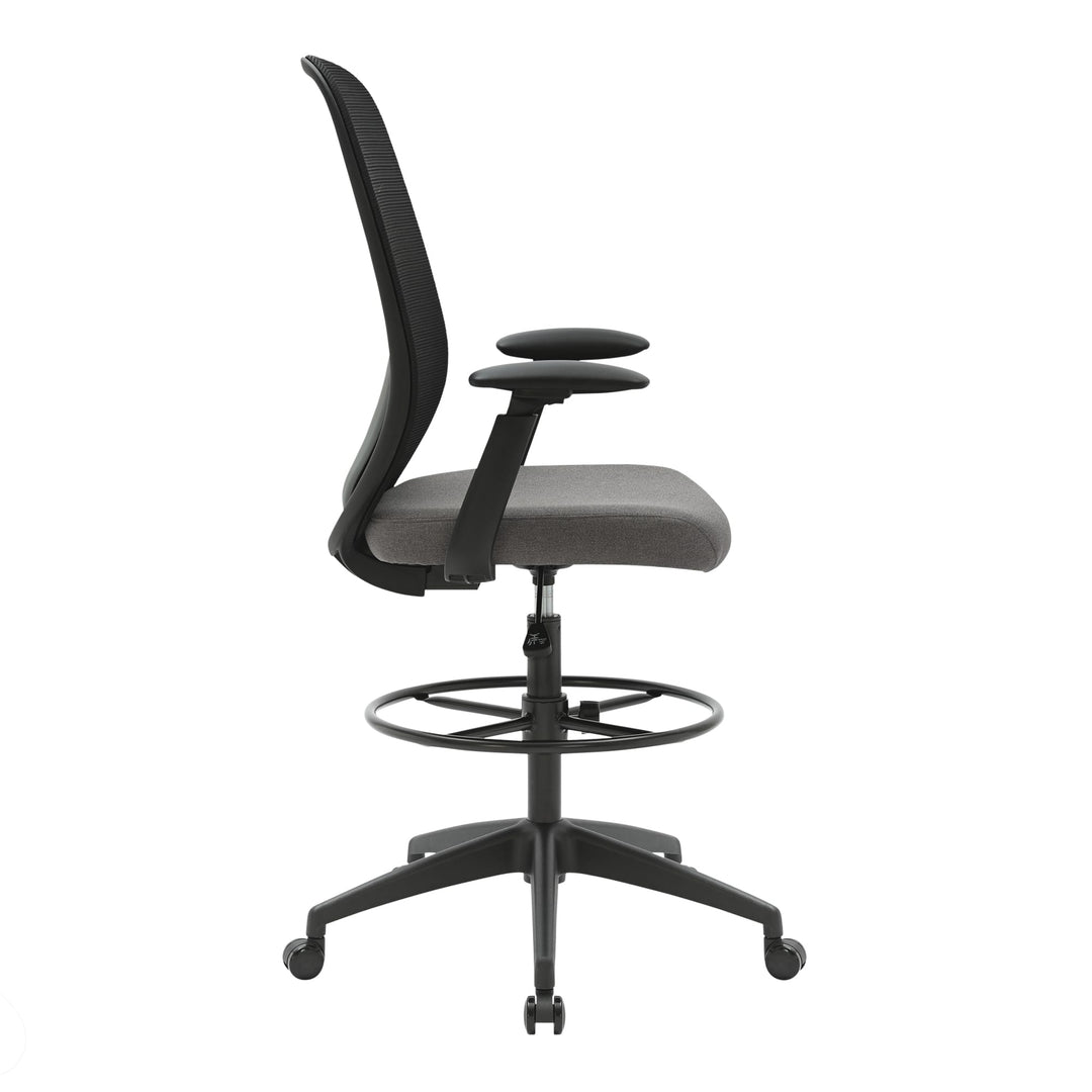 Buro Force drafting chair with black frame, side view