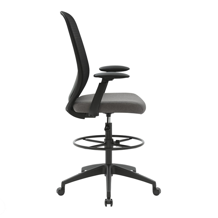 Buro Force drafting chair with black frame, side view