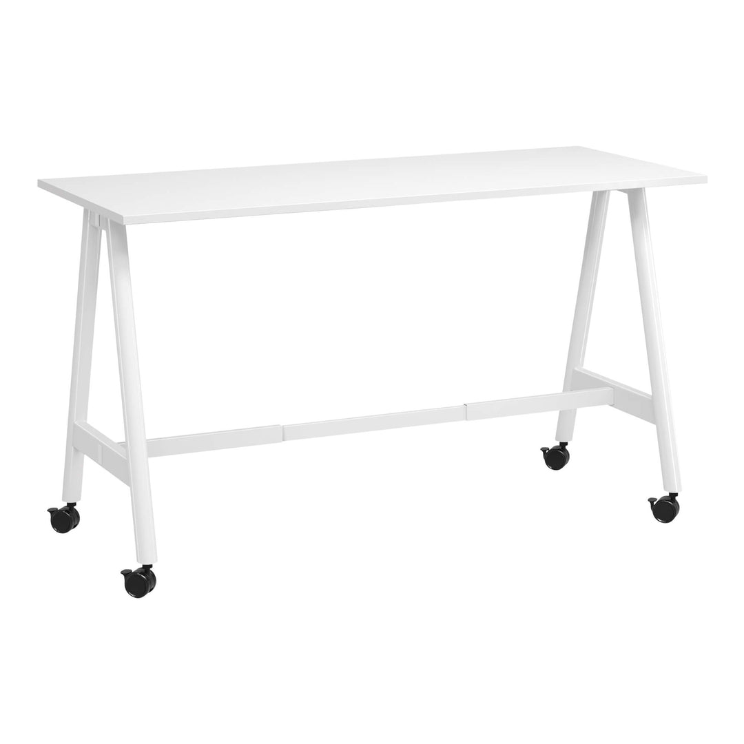 Buro MyWorkSpace A-Frame high training table 1800 x 750 mm, 1040 mm high, white frame, angle view
