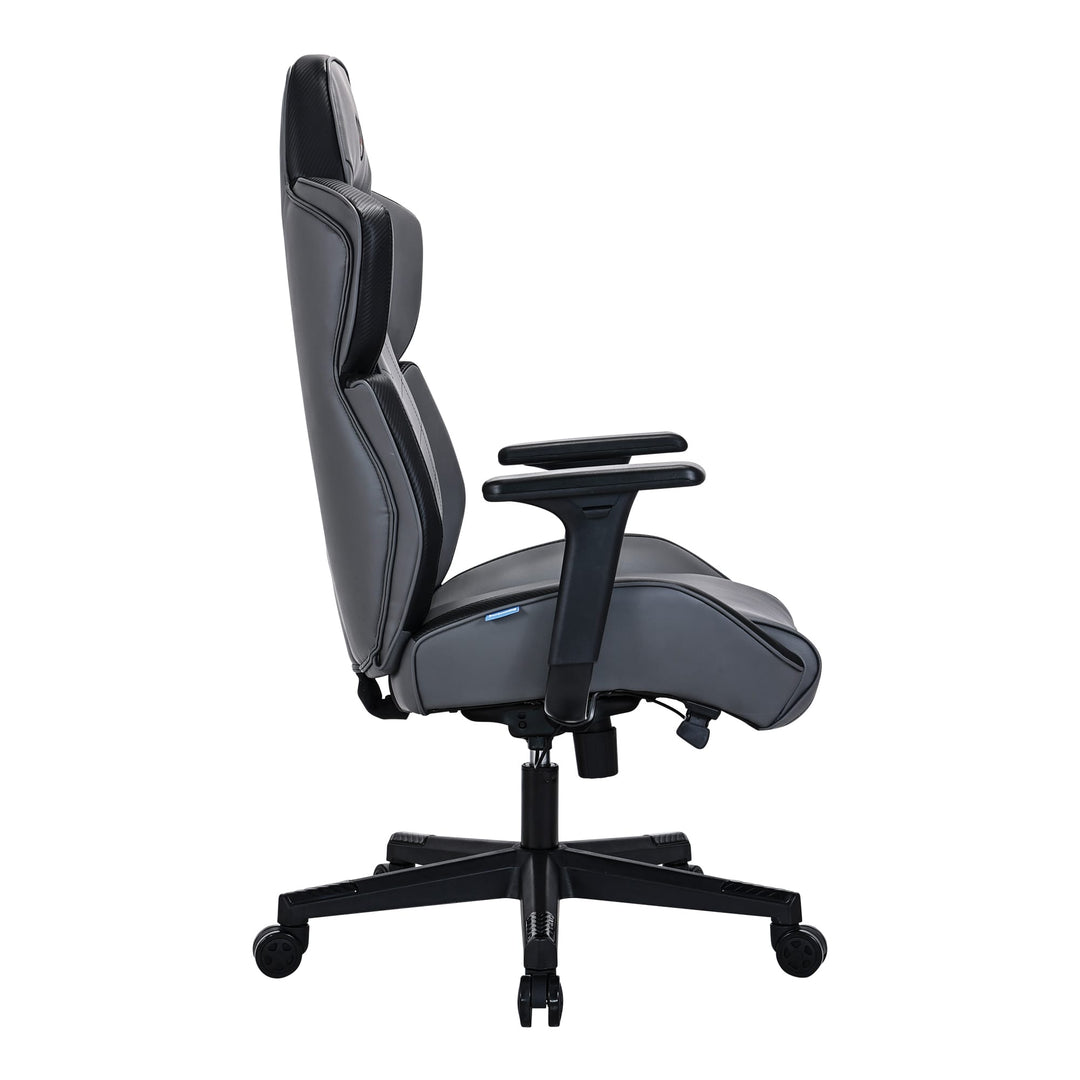 Buro x PowerA Raider gaming chair in grey PU, side view