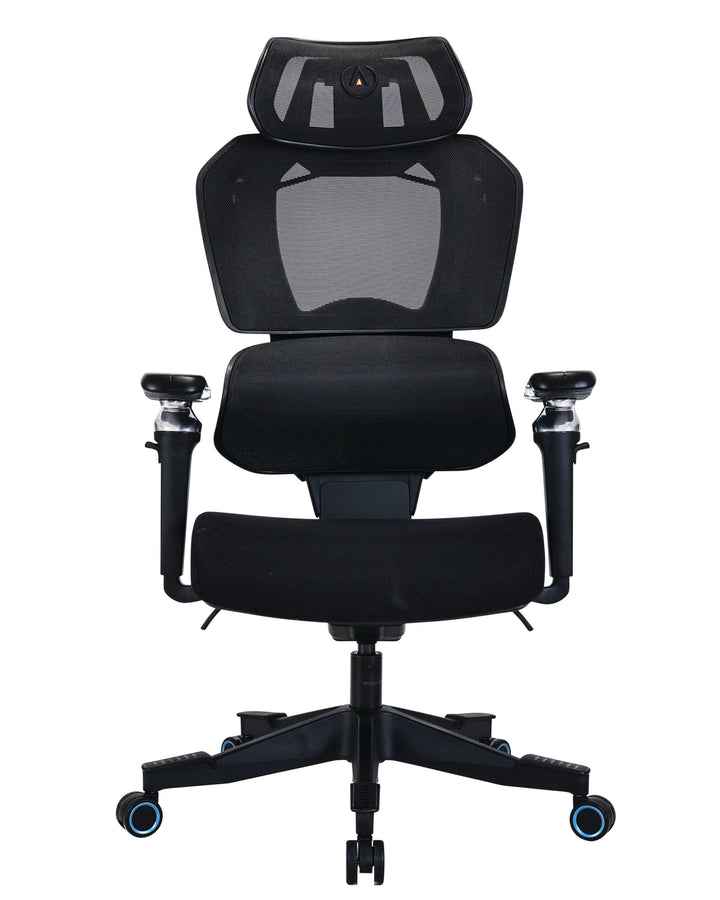 Buro x PowerA Sentinel gaming chair in black mesh, front view
