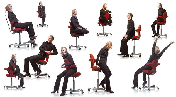HAG Capisco active sitting demonstration in office - Chair Dinkum Australia
