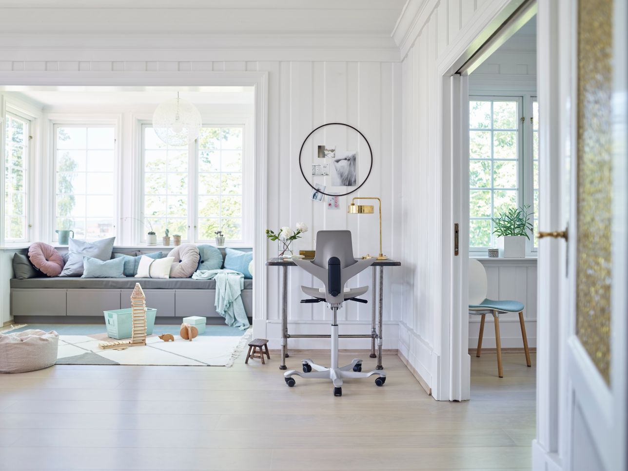 HAG Capisco Puls 8020 in Scandinavian home office with natural light - Chair Dinkum Australia