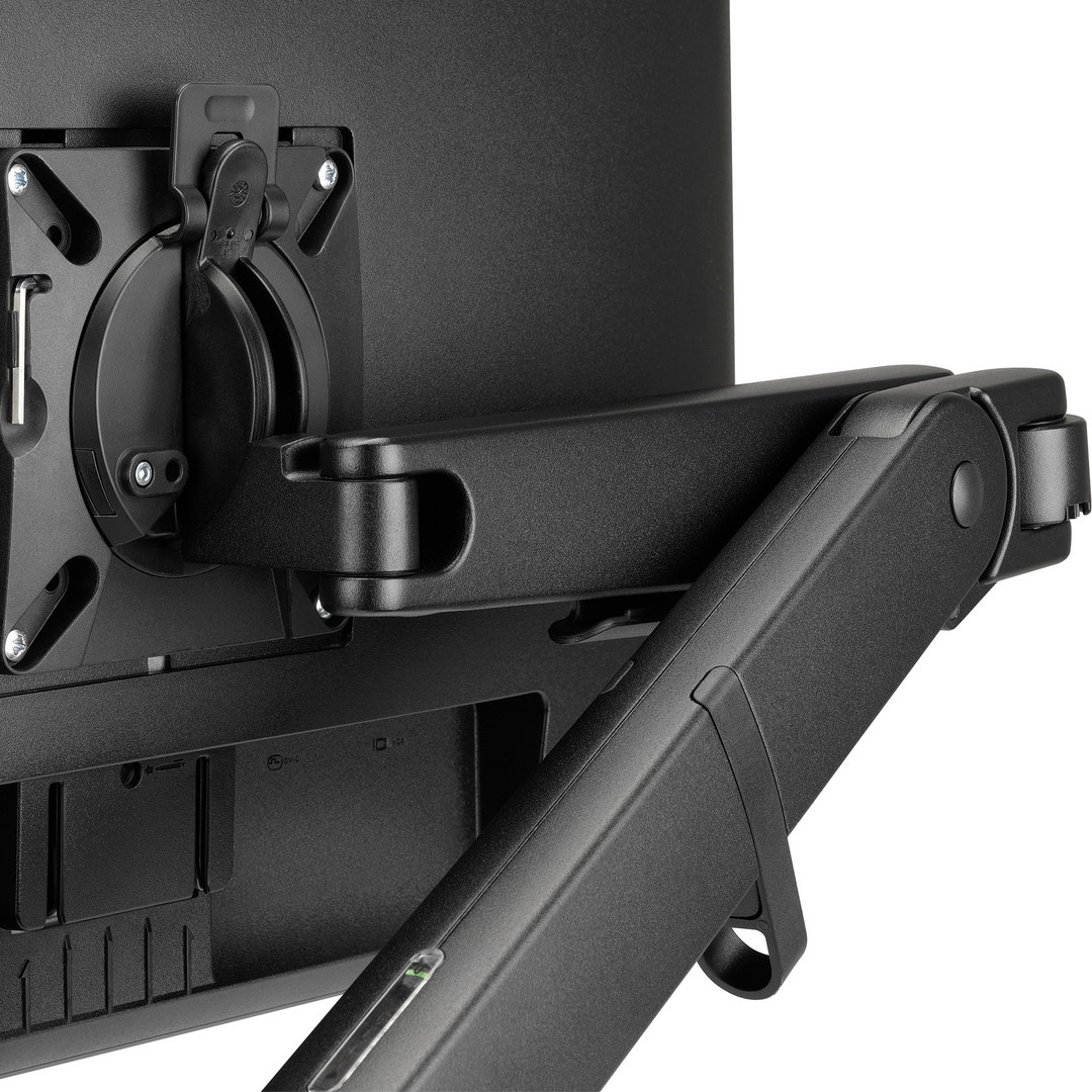 Close-up of the cord-balanced movement of a Colebrook Bosson Saunders Ollin monitor arm (Colebrook Bosson Saunders photograph)