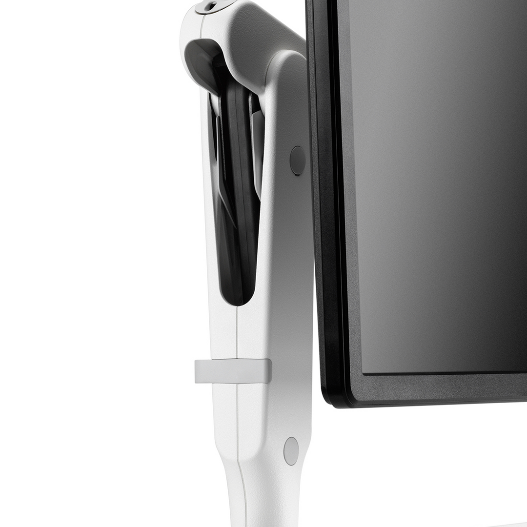 Colebrook Bosson Saunders Ollin monitor arm tilted back for touch-screen use (Colebrook Bosson Saunders photograph)