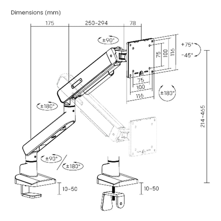 Chair Dinkum Spring-Assisted Monitor Arm - Chair Dinkum