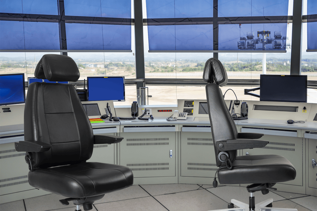 Dal ControlMaster 24/7 chairs installed at a control-room desk (Dal photograph)