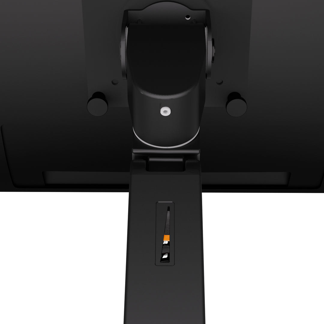 Tension indicator on a matte black Ergotron LX Pro arm behind the screen