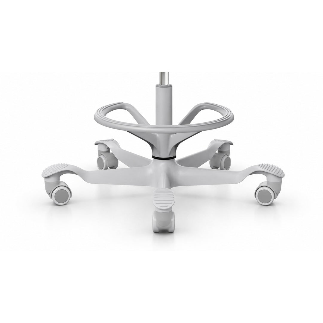HAG Capisco footring in silver fitted to chair base - Chair Dinkum