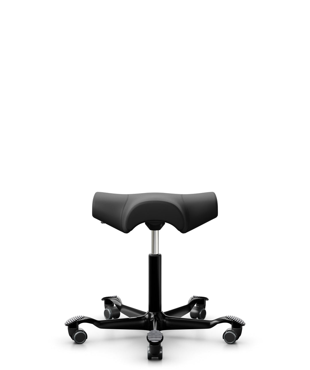 HÅG Capisco 8105 backless saddle stool, black upholstery on a black base