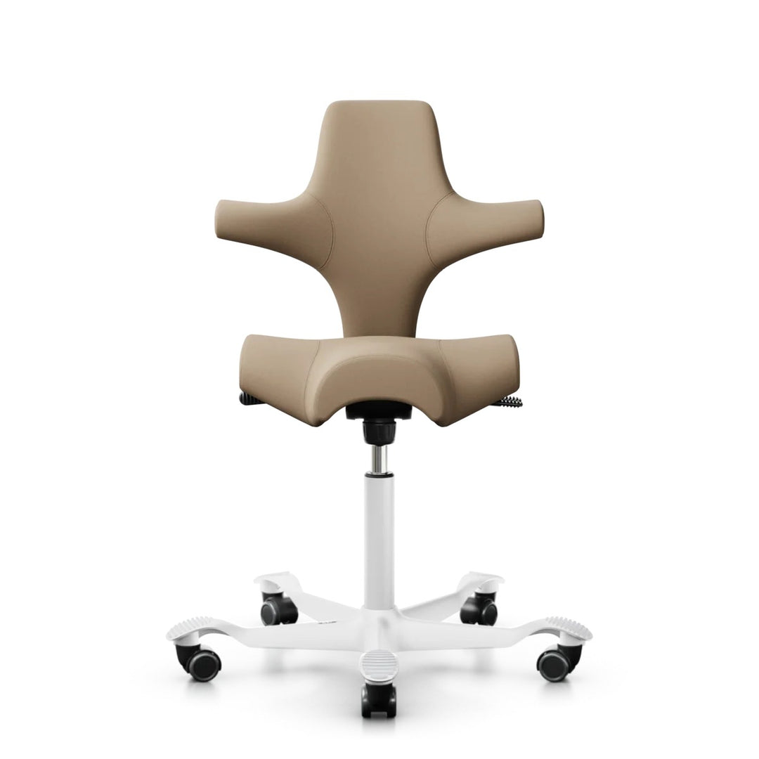 HÅG Capisco 8106 saddle chair in Gabriel CPT4401 on a white base