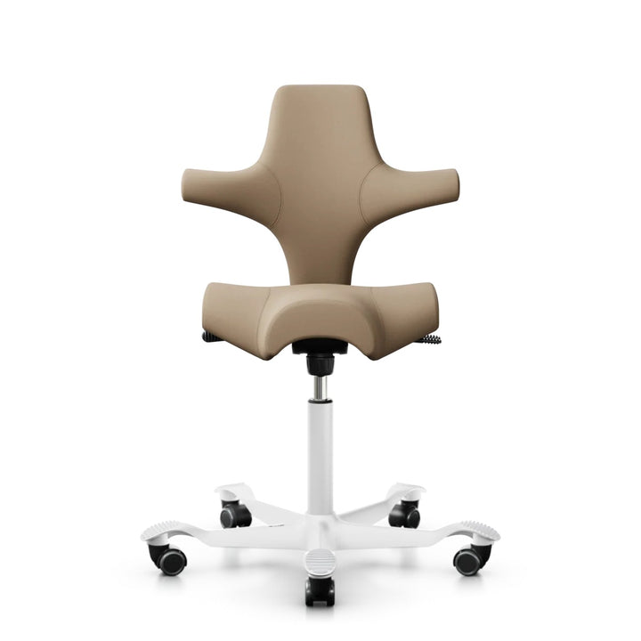HÅG Capisco 8106 saddle chair in Gabriel CPT4401 on a white base