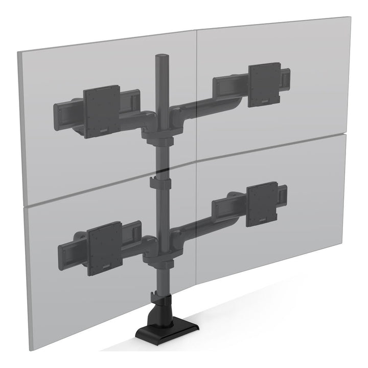 HAT Collective E5 two-over-two static pole in black holding four screens in two rows