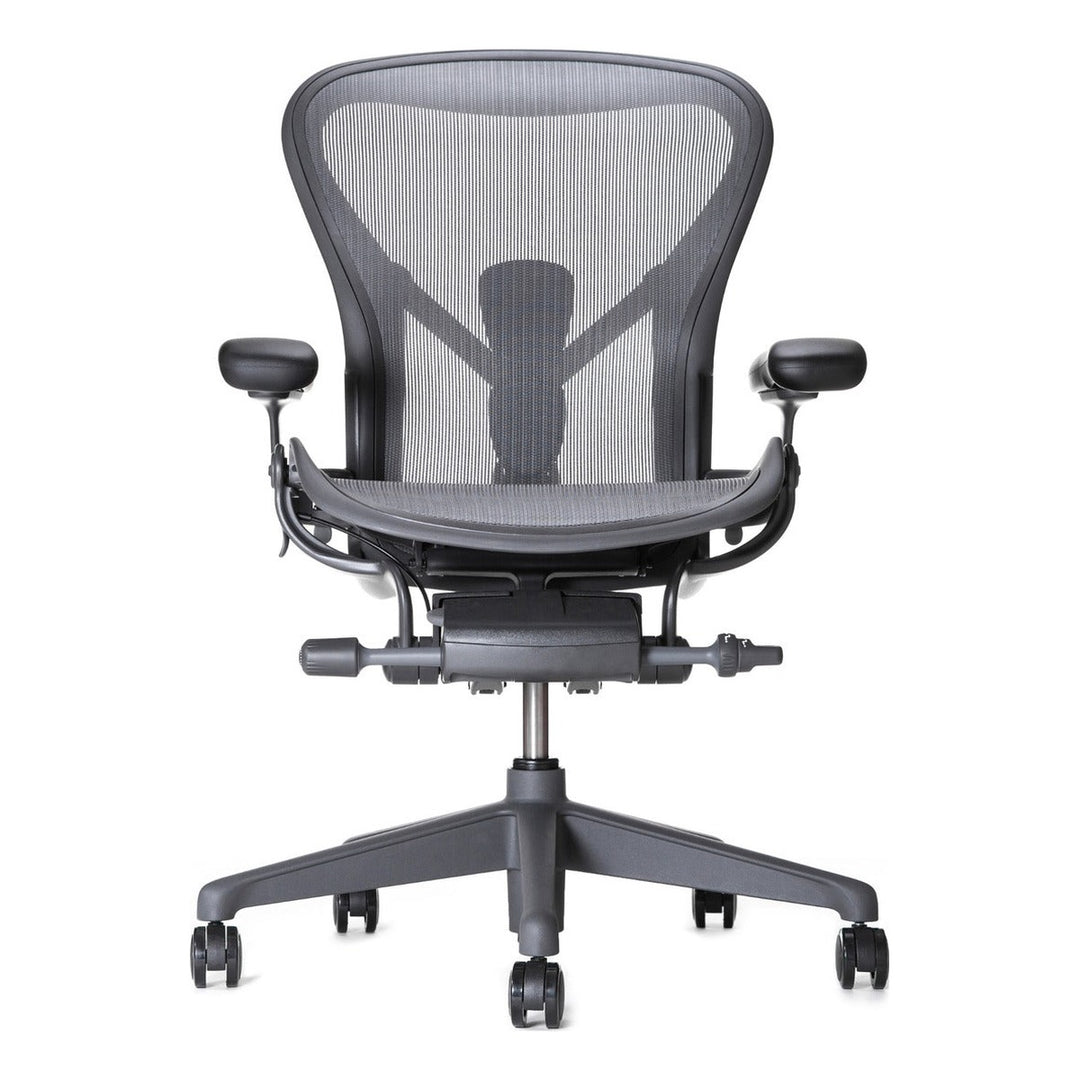 Herman Miller Aeron Chair Graphite Remastered Posturefit - Chair Dinkum