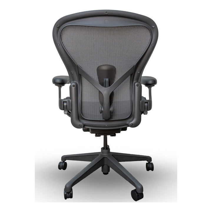 Herman Miller Aeron Chair Graphite Remastered Posturefit detail - Chair Dinkum ergonomic chairs