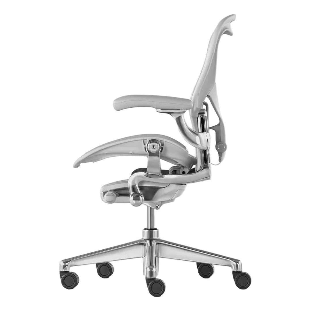 Herman Miller Aeron Chair Remastered Mineral Polished Aluminium side view - Chair Dinkum
