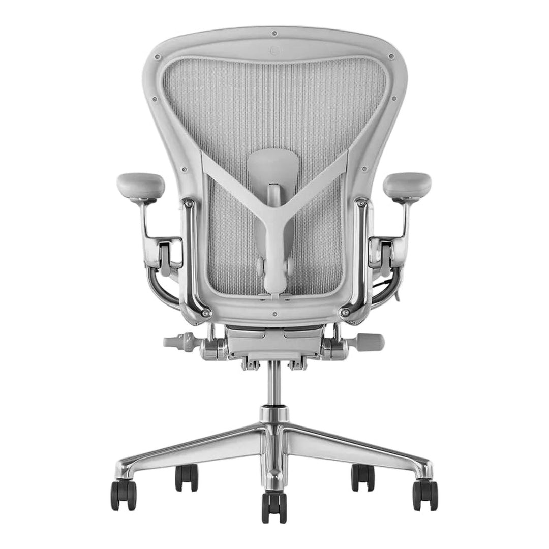 Herman Miller Aeron Chair Remastered Mineral Polished Aluminium rear view - Chair Dinkum