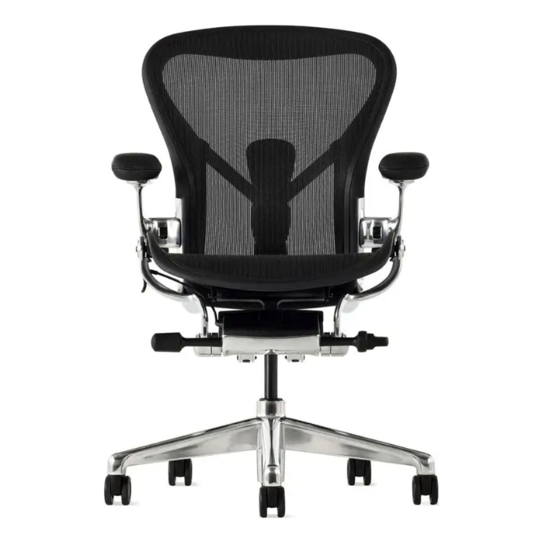Herman Miller Aeron Chair Remastered Onyx Polished Base - Chair Dinkum