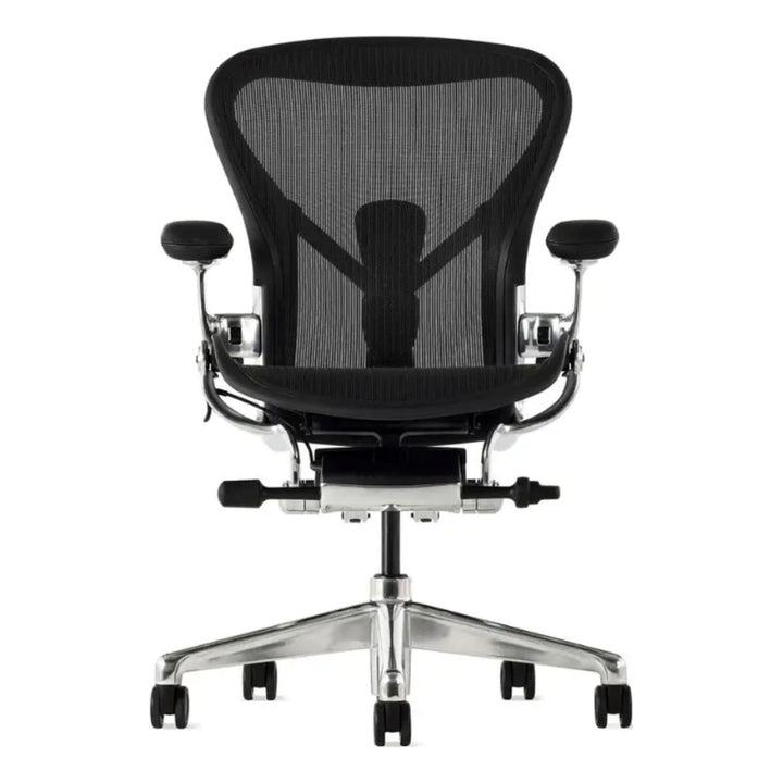 Herman Miller Aeron Chair Remastered Onyx Polished Base - Chair Dinkum
