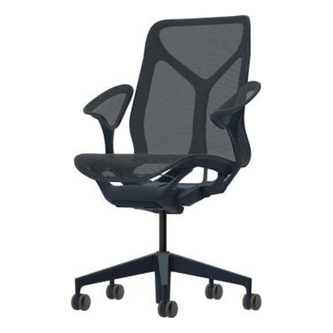 Herman Miller Cosm, Mid Back, Leaf Arms, in Graphite side view - Chair Dinkum Australia