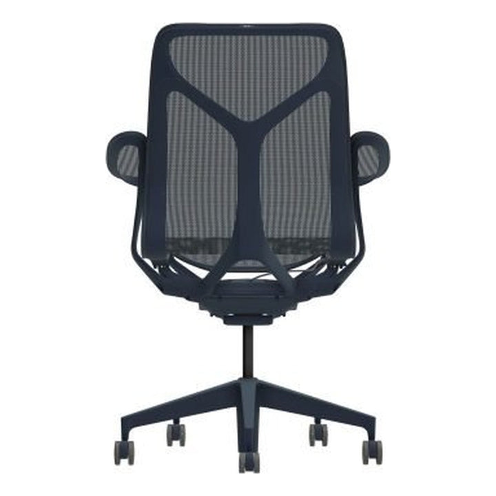 Herman Miller Cosm, Mid Back, Leaf Arms, in Graphite back view - Chair Dinkum