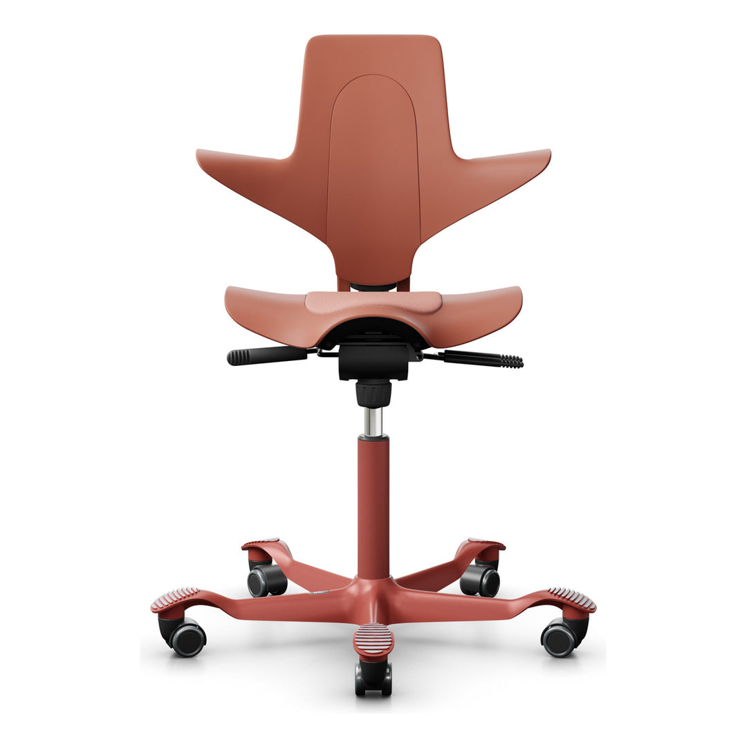 HÅG Capisco Puls 8010 saddle chair in Rosehip SC64213 with blush rose base - Chair Dinkum
