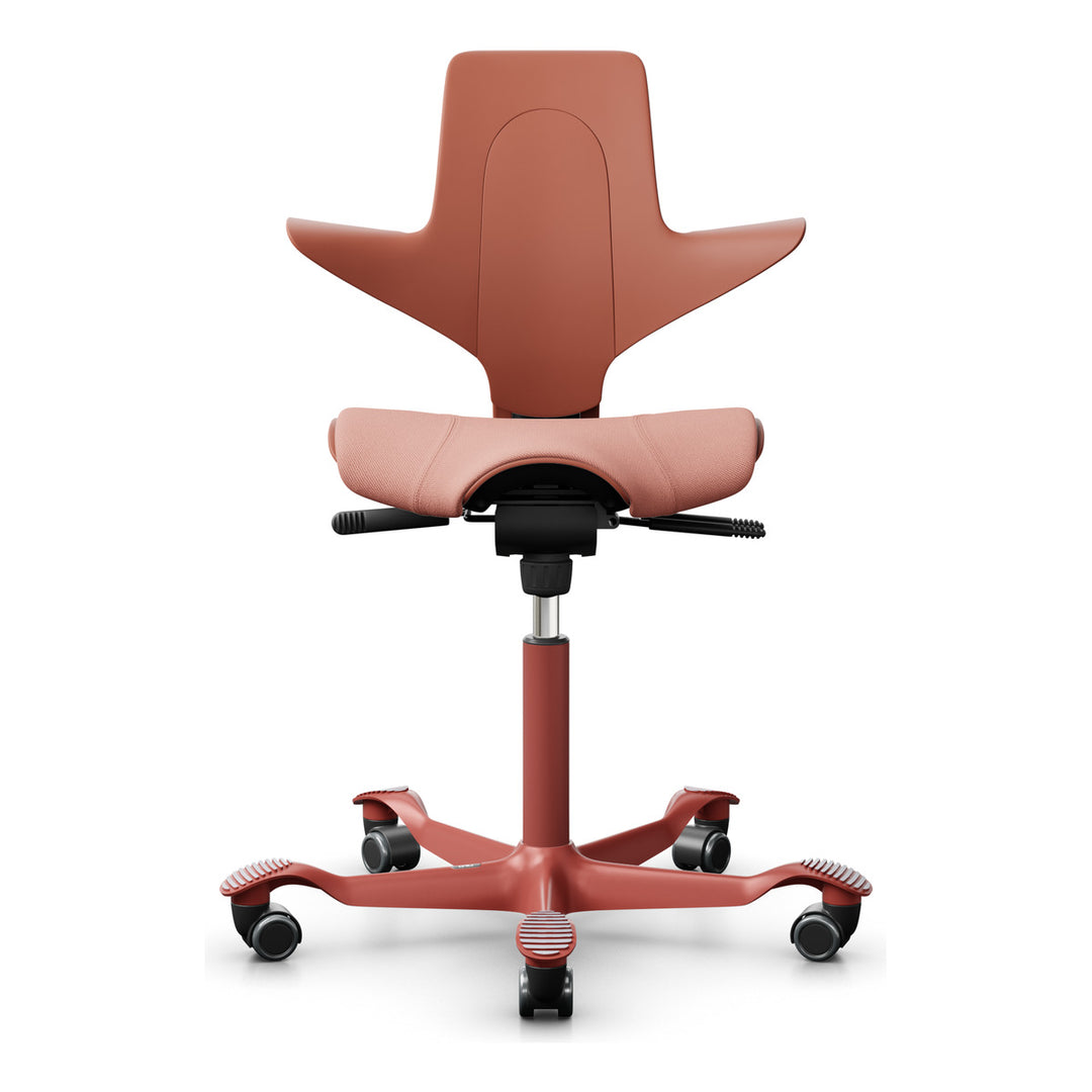 HÅG Capisco Puls 8020 saddle chair in Rosehip SC64213 with blush rose base - Chair Dinkum