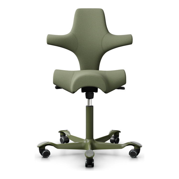 HÅG Capisco 8106 saddle chair in Gabriel Capture CPT5101 with moss grey base - Chair Dinkum