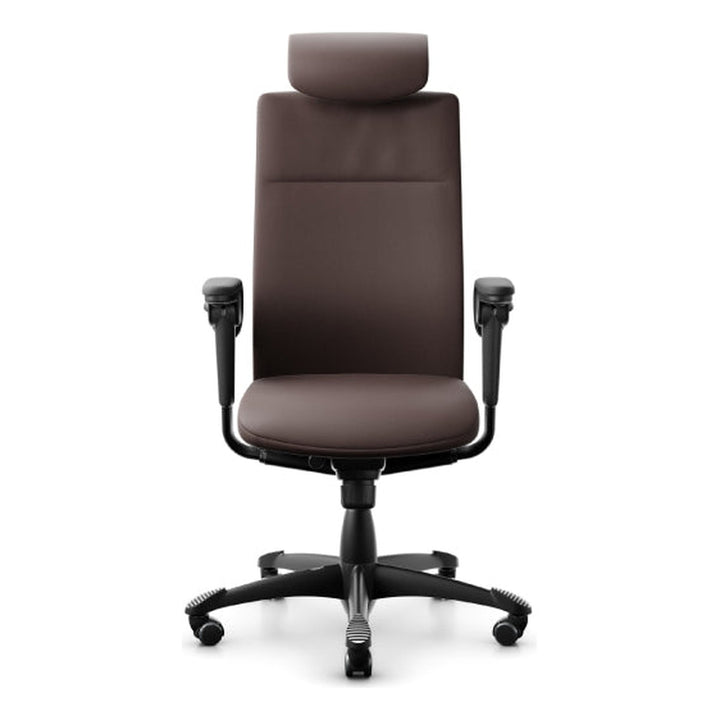 HÅG Tribute 9031 executive ergonomic office chair black leather front view - Chair Dinkum Australia