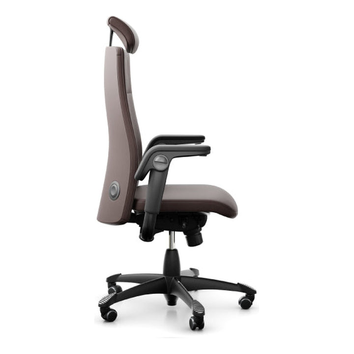 HÅG Tribute 9031 executive ergonomic office chair black leather side view - Chair Dinkum Australia