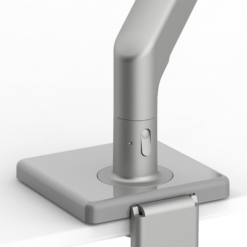 Humanscale M2.1 monitor arm base and post in silver - Humanscale photograph