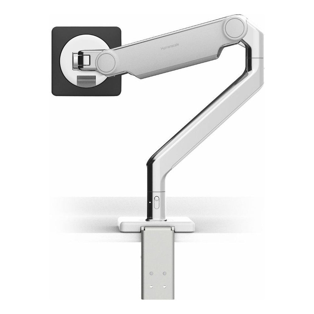 Humanscale M2.1 monitor arm in Polished Aluminum with White Trim - Chair Dinkum