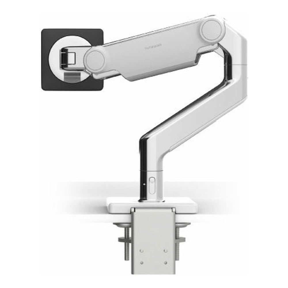 Humanscale M8.1 dual monitor arm in Polished Aluminium White Trim - Chair Dinkum