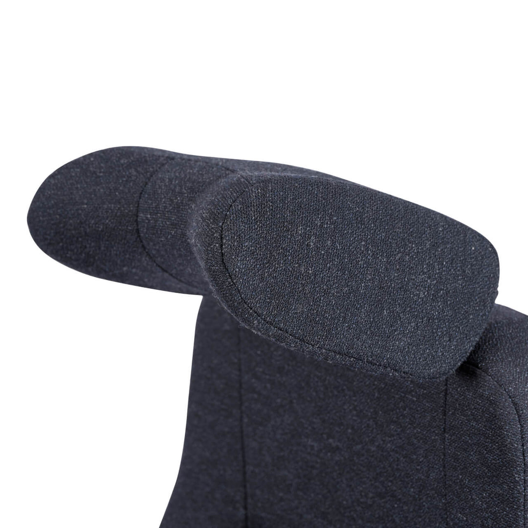 KAB Controller Base office chair, black fabric, ergonomic headrest, angle (KAB Seating photograph)
