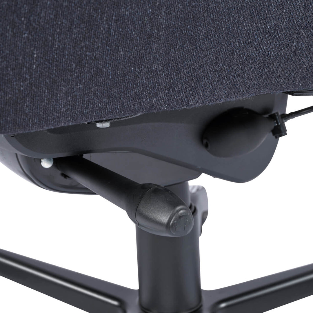 KAB Controller Base office chair, black fabric, mechanism from below (KAB Seating photograph)