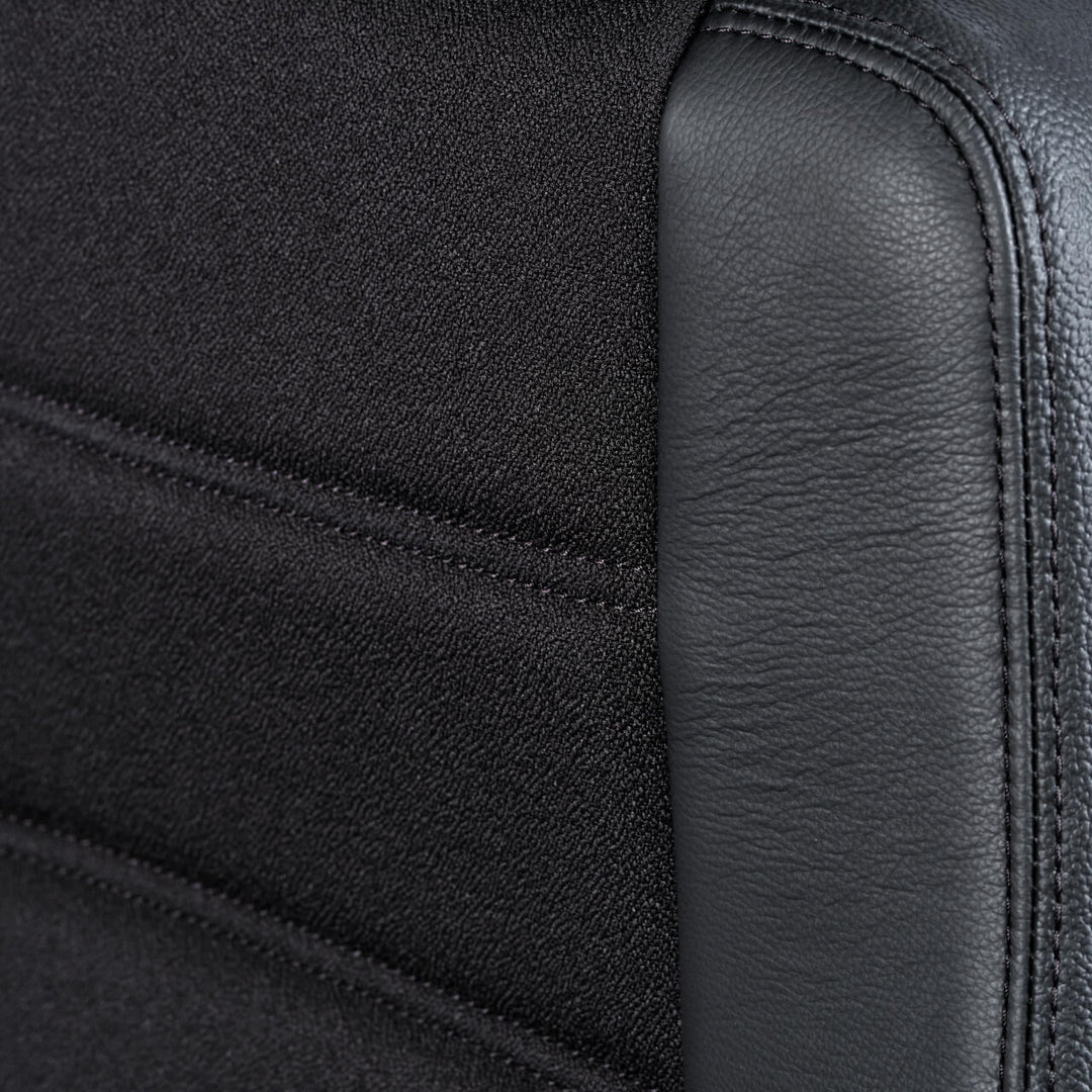 KAB Controller 24/7 office chair, half leather half cloth, backrest leather and cloth trim, side (KAB Seating photograph)