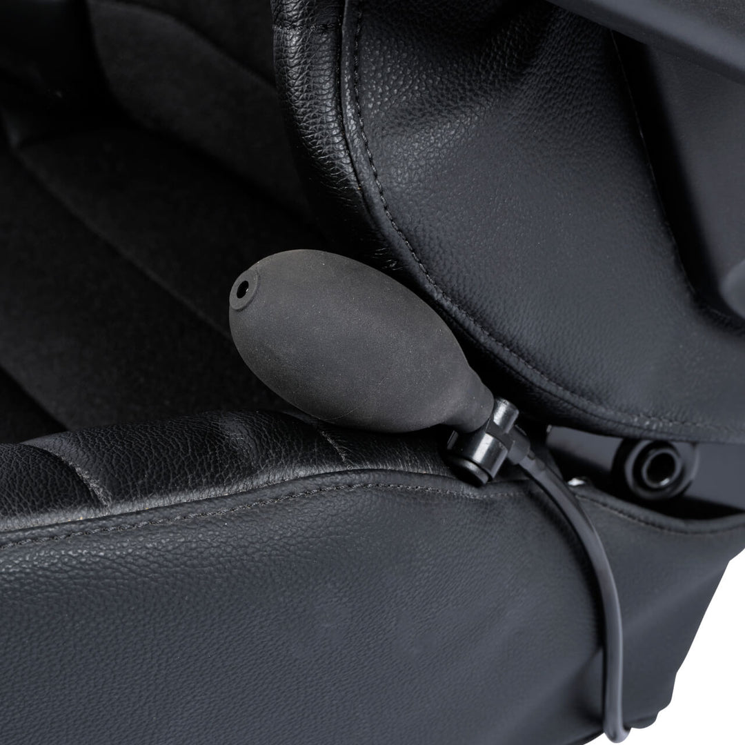 KAB Executive 24/7 office chair, half leather half cloth, inflatable lumbar pump (KAB Seating photograph)