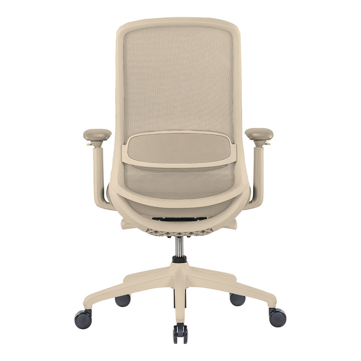Kyoto ergonomic task chair in taupe, rear view of the mesh back and lumbar pad - Chair Dinkum Australia