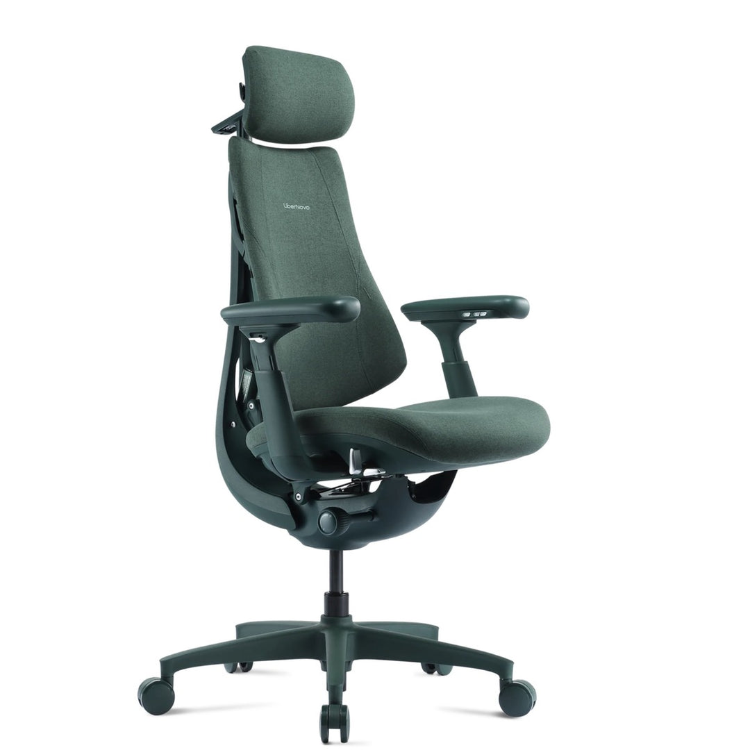 LiberNovo Omni Smart Dynamic Ergonomic Chair Moss Green side view - Chair Dinkum