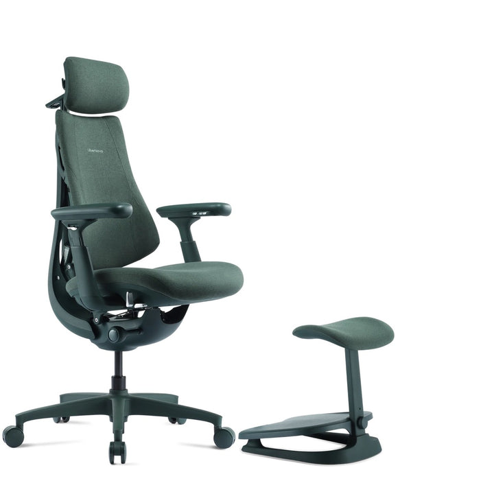 LiberNovo Omni Smart Dynamic Ergonomic Chair Moss Green with matching footrest - Chair Dinkum
